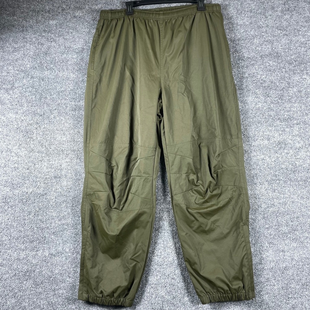 VTG Polo Sport Pants Mens XL Olive Green Nylon Track Y2K Gorpcore Baggy Lined